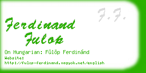 ferdinand fulop business card